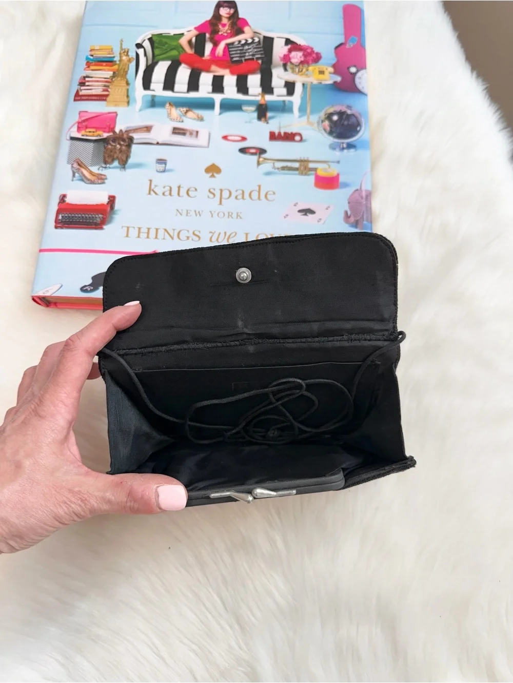 Givenchy Vintage Black Textured Fabric Clutch Wristlet